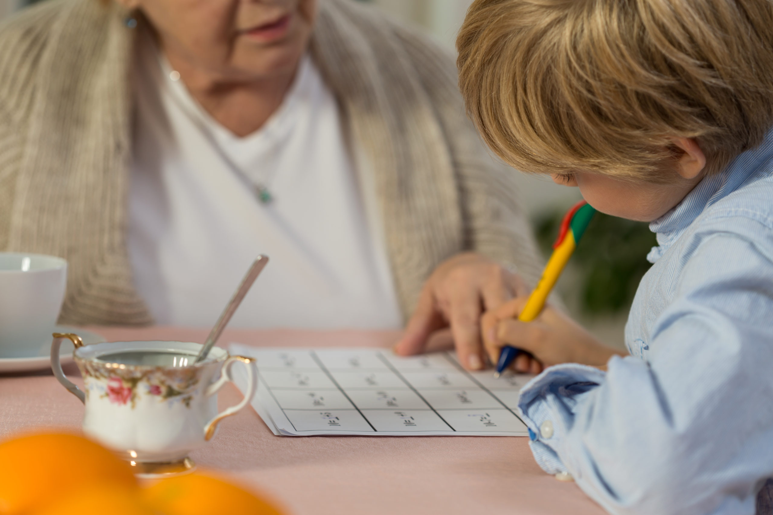 Blonde,Schoolchild,Doing,His,Homework,From,Math